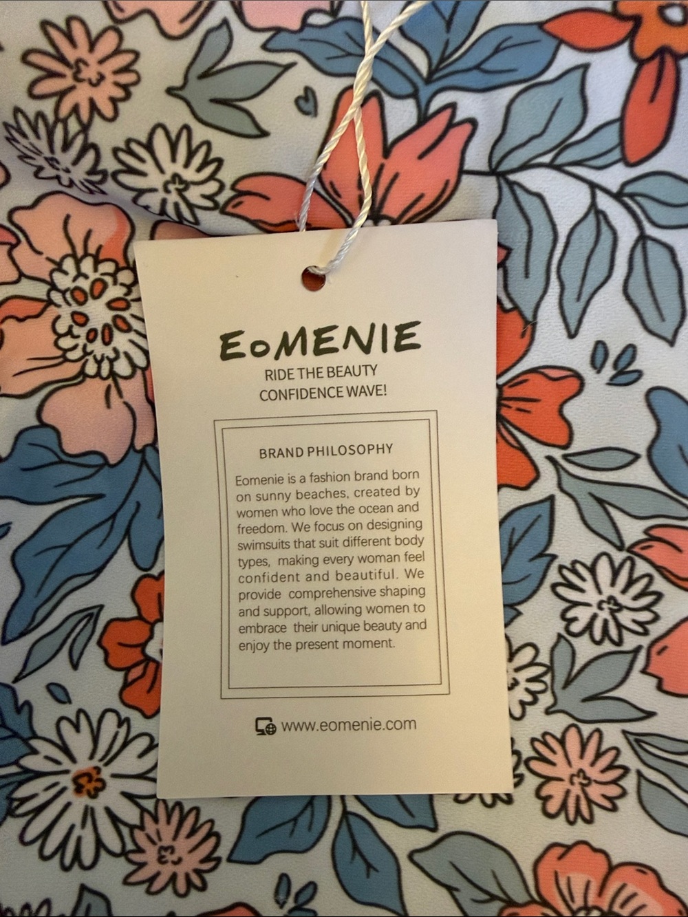 Swim Dress size large Flower print Eo Menie NWT swimsuit - Picture 7 of 9